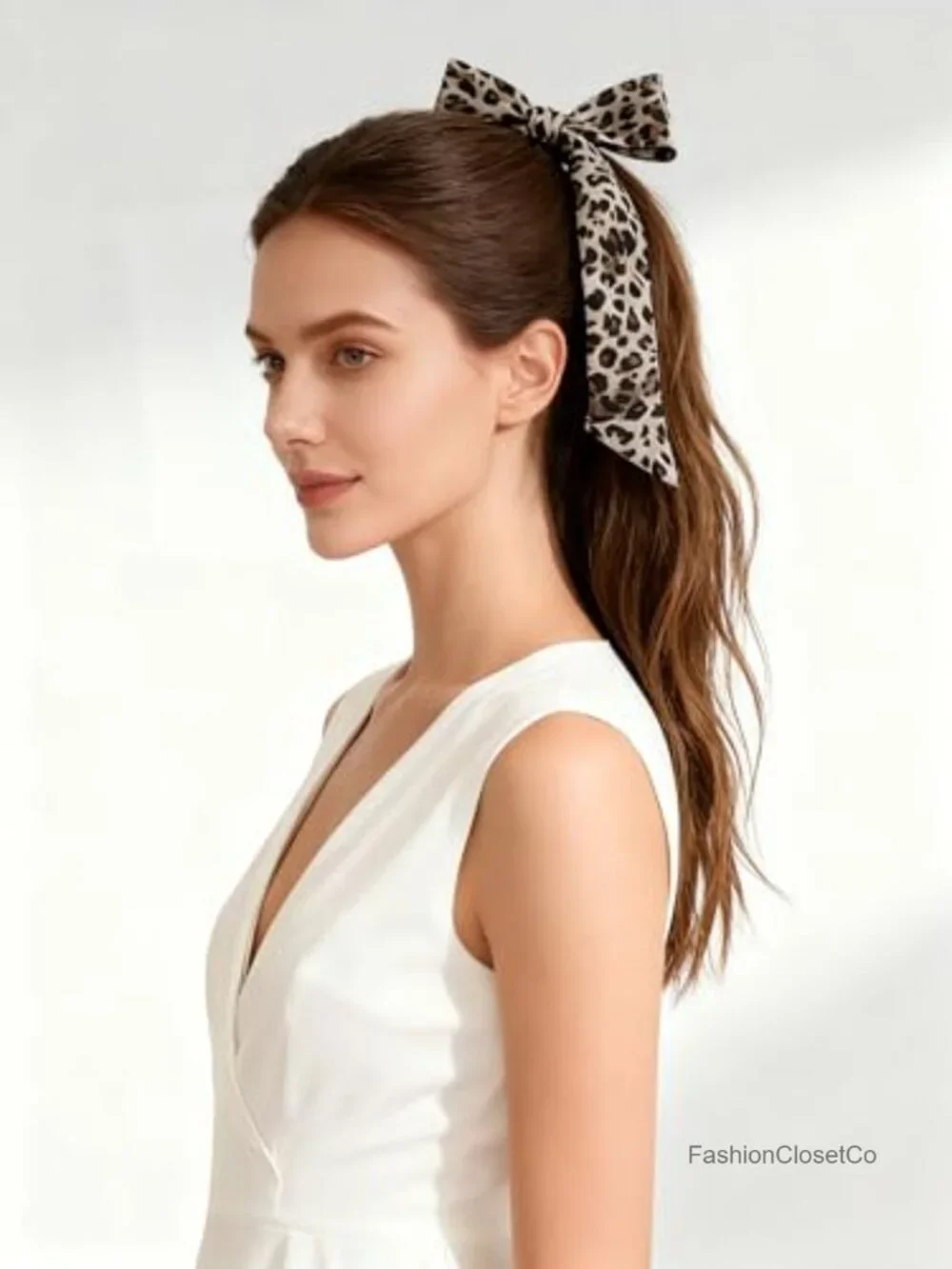 Satin Polyester Printed Skinny Scarf - Hair Wrap, Belt & Bag Accessory (74.8x2)